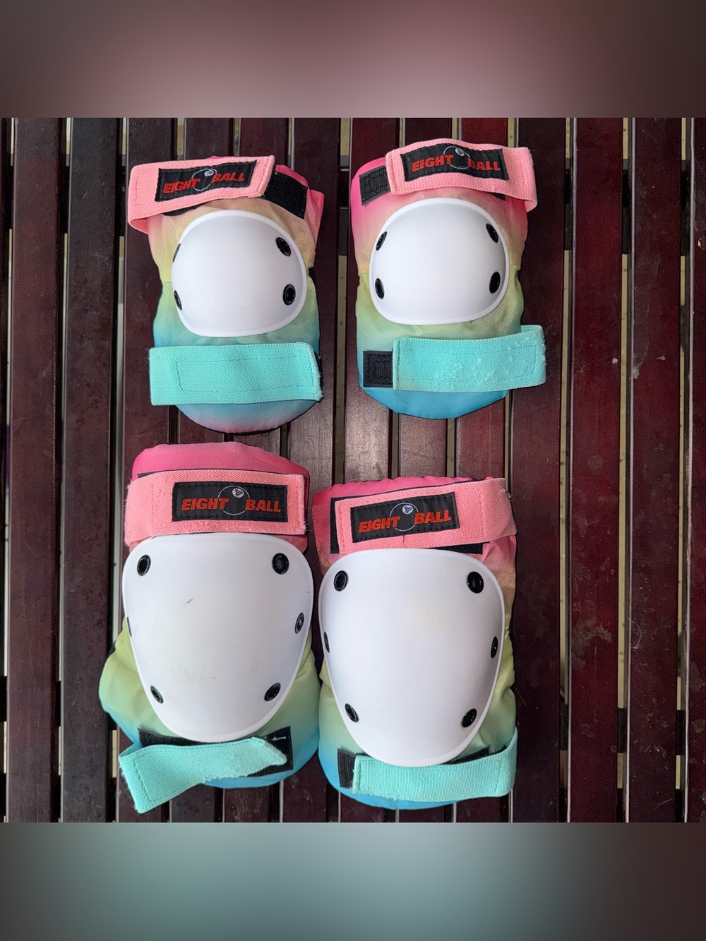 Women’s Kids Knee Pad & Elbow Pad Eight Ball Bike Roller Skating Pads Set